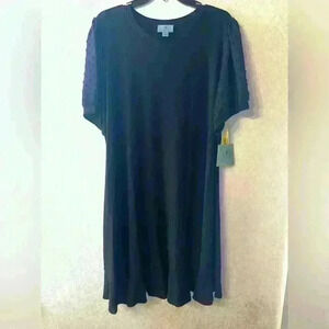 CeCe Dress Womens 2XL Black Sheer Sleeve NWT